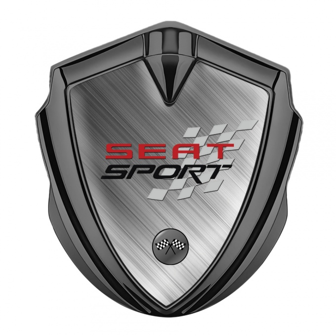 Seat Sport Trunk Emblem Badge Graphite Brushed Aluminum Edition