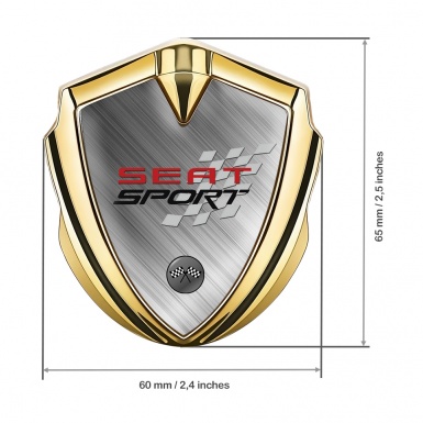 Seat Sport Trunk Emblem Badge Gold Brushed Aluminum Edition