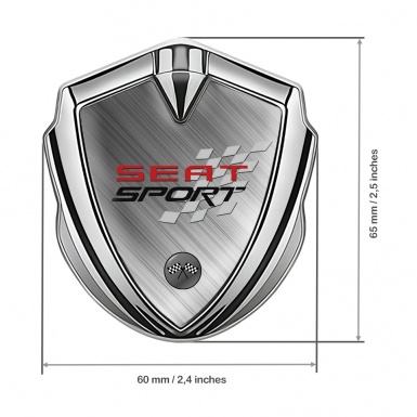 Seat Sport Trunk Emblem Badge Silver Brushed Aluminum Edition