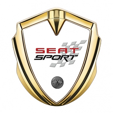 Seat Sport Self Adhesive Bodyside Emblem Gold White Racing Stamp