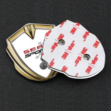 Seat Sport Self Adhesive Bodyside Emblem Gold White Racing Stamp