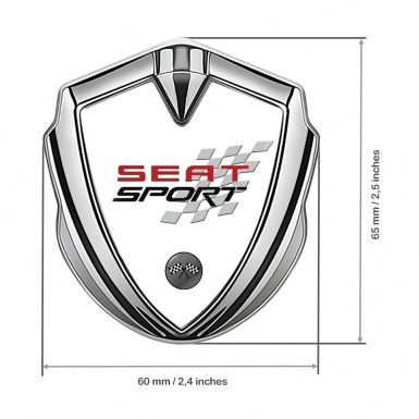 Seat Sport Self Adhesive Bodyside Emblem Silver White Racing Stamp