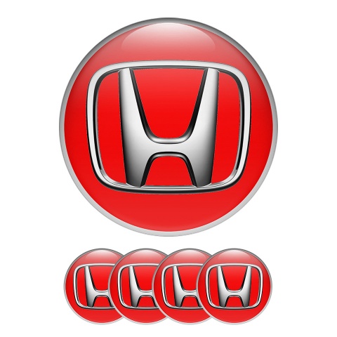 Honda Domed Stickers Wheel Center Cap Red Devil 2 