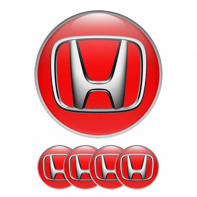 Honda Domed Stickers Wheel Center Cap Red Devil 2 