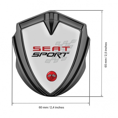 Seat Sport Bodyside Badge Self Adhesive Graphite Grey Base Red Logo