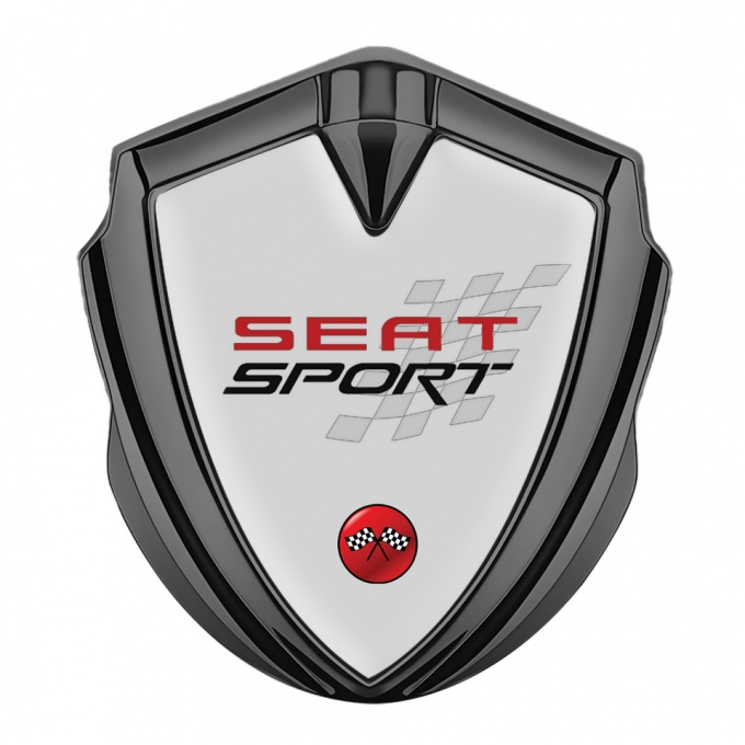 Seat Sport Bodyside Badge Self Adhesive Graphite Grey Base Red Logo