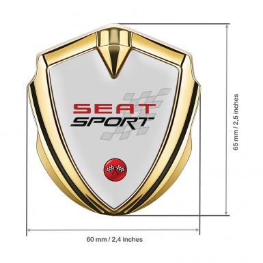 Seat Sport Bodyside Badge Self Adhesive Gold Grey Base Red Logo