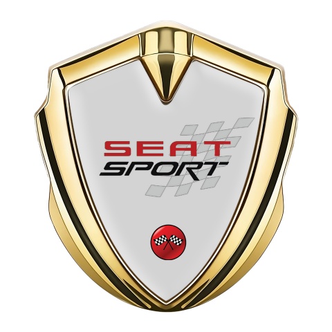 Seat Sport Bodyside Badge Self Adhesive Gold Grey Base Red Logo