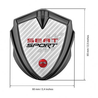 Seat Sport Tuning Emblem Self Adhesive Graphite White Carbon Red Logo
