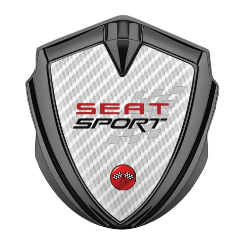 Seat Sport Tuning Emblem Self Adhesive Graphite White Carbon Red Logo