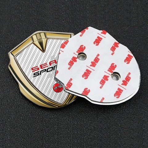 Seat Sport Tuning Emblem Self Adhesive Gold White Carbon Red Logo
