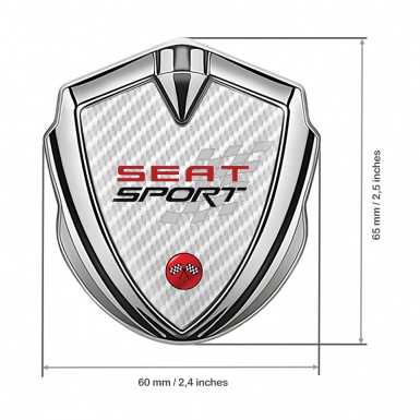 Seat Sport Tuning Emblem Self Adhesive Silver White Carbon Red Logo