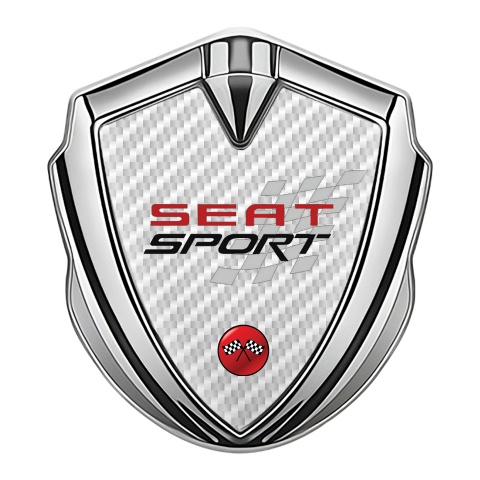 Seat Sport Tuning Emblem Self Adhesive Silver White Carbon Red Logo