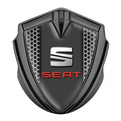 Seat Fender Metal Domed Emblem Graphite Honeycomb Dark Pilon Variant