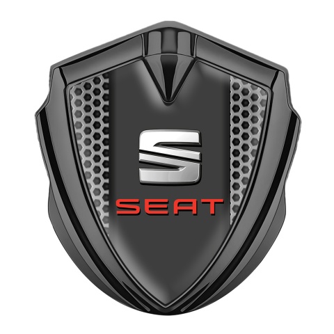 Seat Fender Metal Domed Emblem Graphite Honeycomb Dark Pilon Variant
