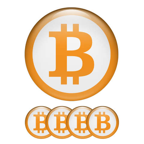 Bitcoin Stickers Silicone Classic Logo White - Orange