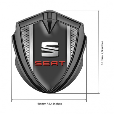 Seat Self Adhesive Bodyside Emblem Graphite Light Mesh Beveled Logo