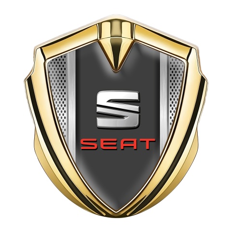 Seat Self Adhesive Bodyside Emblem Gold Light Mesh Beveled Logo