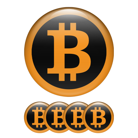 Bitcoin Domed Stickers Classic Logo Black