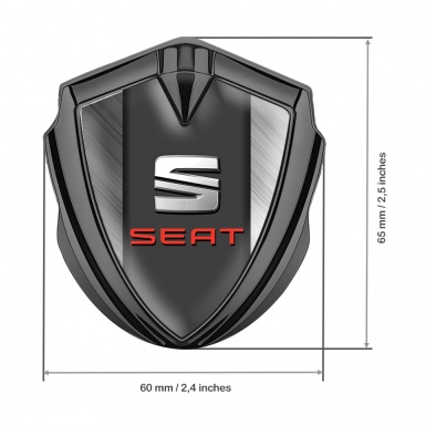 Seat Bodyside Domed Emblem Graphite Brushed Aluminum Red Edition