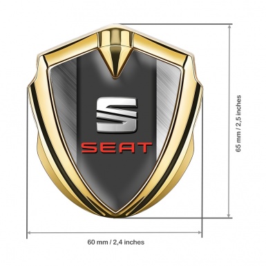 Seat Bodyside Domed Emblem Gold Brushed Aluminum Red Edition