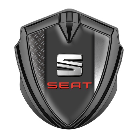 Seat Bodyside Badge Self Adhesive Graphite Mixed Base Red Logo