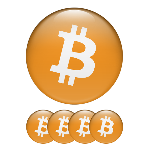 Bitcoin Crypto Silicone 3D Stickers Orange