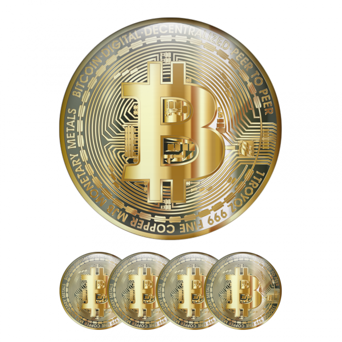 Bitcoin Digital Decetralized Crypto Domed Stickers 
