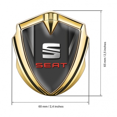 Seat Self Adhesive Bodyside Emblem Gold Grey Bars Red Edition