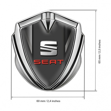 Seat Self Adhesive Bodyside Emblem Silver Grey Bars Red Edition