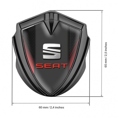 Seat Bodyside Badge Self Adhesive Graphite Dark Mesh Red Molding