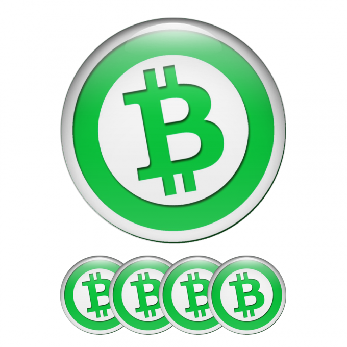 Bitcoin Cash Crypto Stickers Silicone White Green