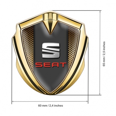 Seat Trunk Metal Emblem Badge Gold Copper Grate Beveled Edition