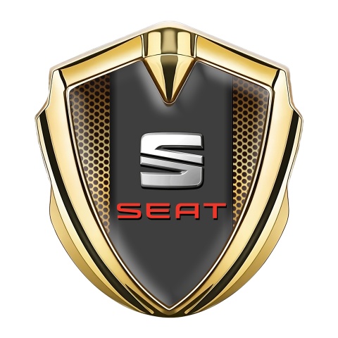Seat Trunk Metal Emblem Badge Gold Copper Grate Beveled Edition