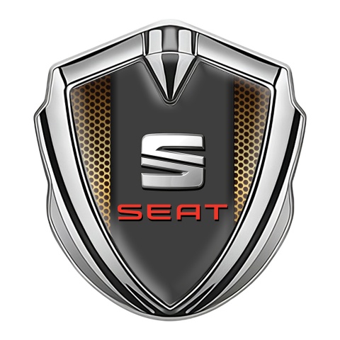 Seat Trunk Metal Emblem Badge Silver Copper Grate Beveled Edition