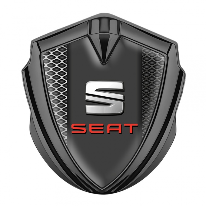 Seat Self Adhesive Bodyside Emblem Graphite Metal Net Red Logo Variant