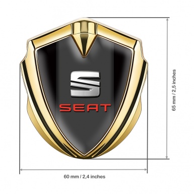 Seat Metal Emblem Self Adhesive Gold Black Base Beveled Edition