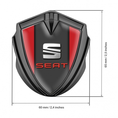 Seat Bodyside Domed Emblem Graphite Red Basis Metallic Logo Design