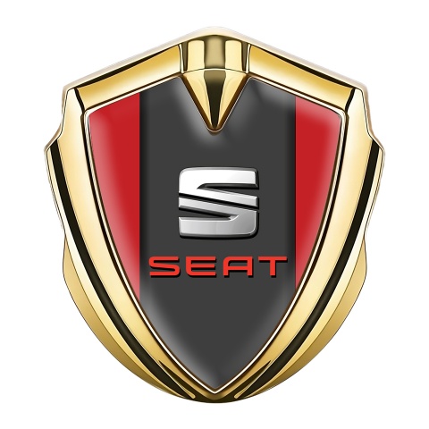 Seat Bodyside Domed Emblem Gold Red Basis Metallic Logo Design