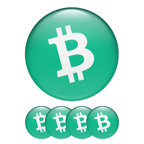 Bitcoin Cash Crypto Domed Stickers Green Classic