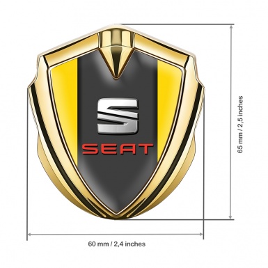 Seat Bodyside Badge Self Adhesive Gold Yellow Basis Beveled Logo