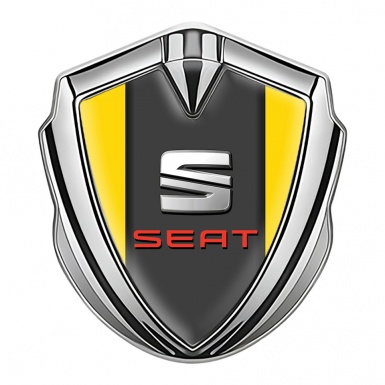 Seat Bodyside Badge Self Adhesive Silver Yellow Basis Beveled Logo