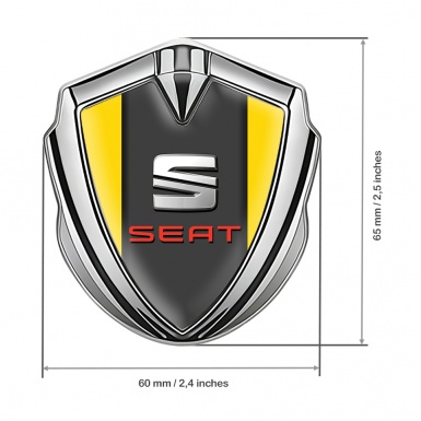 Seat Bodyside Badge Self Adhesive Silver Yellow Basis Beveled Logo