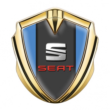 Seat Fender Emblem Badge Gold Blue Center Pilon Red Logo