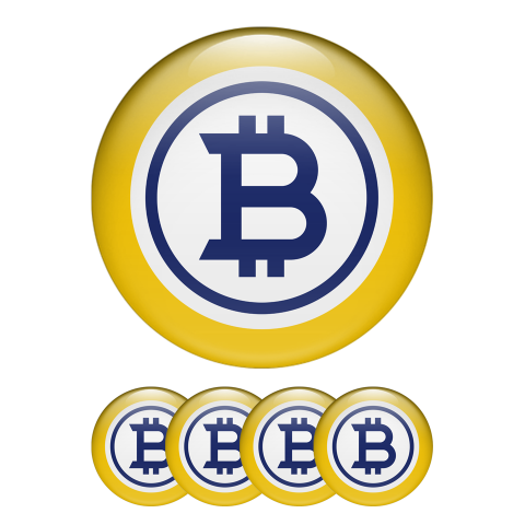 Bitcoin Gold Crypto Stickers Silicone Yellow Blue