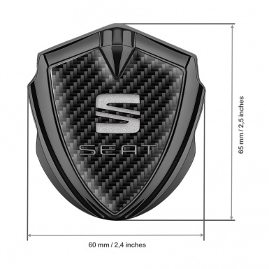 Seat Trunk Emblem Badge Graphite Dark Carbon Gradual Noise Logo