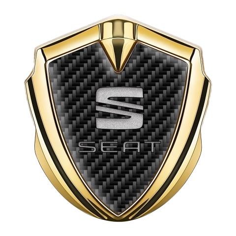 Seat Trunk Emblem Badge Gold Dark Carbon Gradual Noise Logo