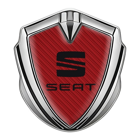Seat Self Adhesive Bodyside Badge Silver Red Carbon Black Emblem