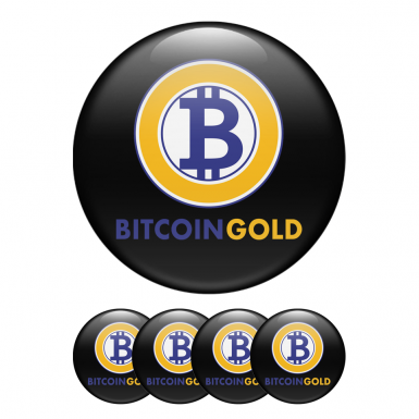 Bitcoin Gold Silicone 3D Stickers Domed Black
