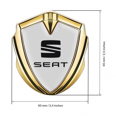 Seat Bodyside Badge Self Adhesive Gold Grey Foundation Classic Logo